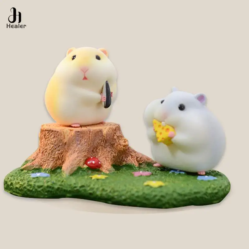 Cute Anime Stealing Hamster Car Interior Decoration Gourmet Hamster Figures Auto Dashboard Decoration For Car Accessories Woman