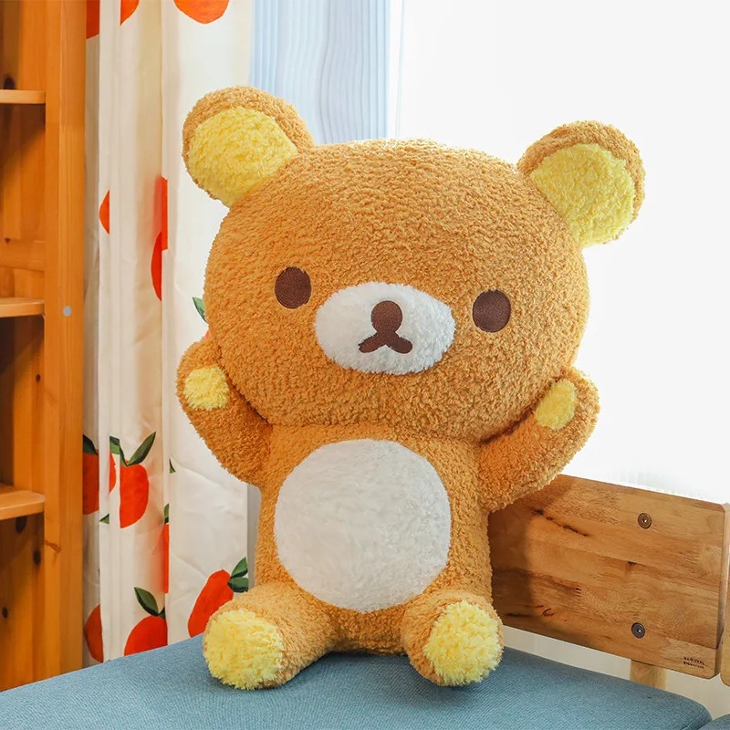 かわいい漫画のリラックマぬいぐるみおもちゃ、心地よい睡眠人形、抱きしめるクマ、柔らかいソファクッション、抱き枕、サプライズガールギフト