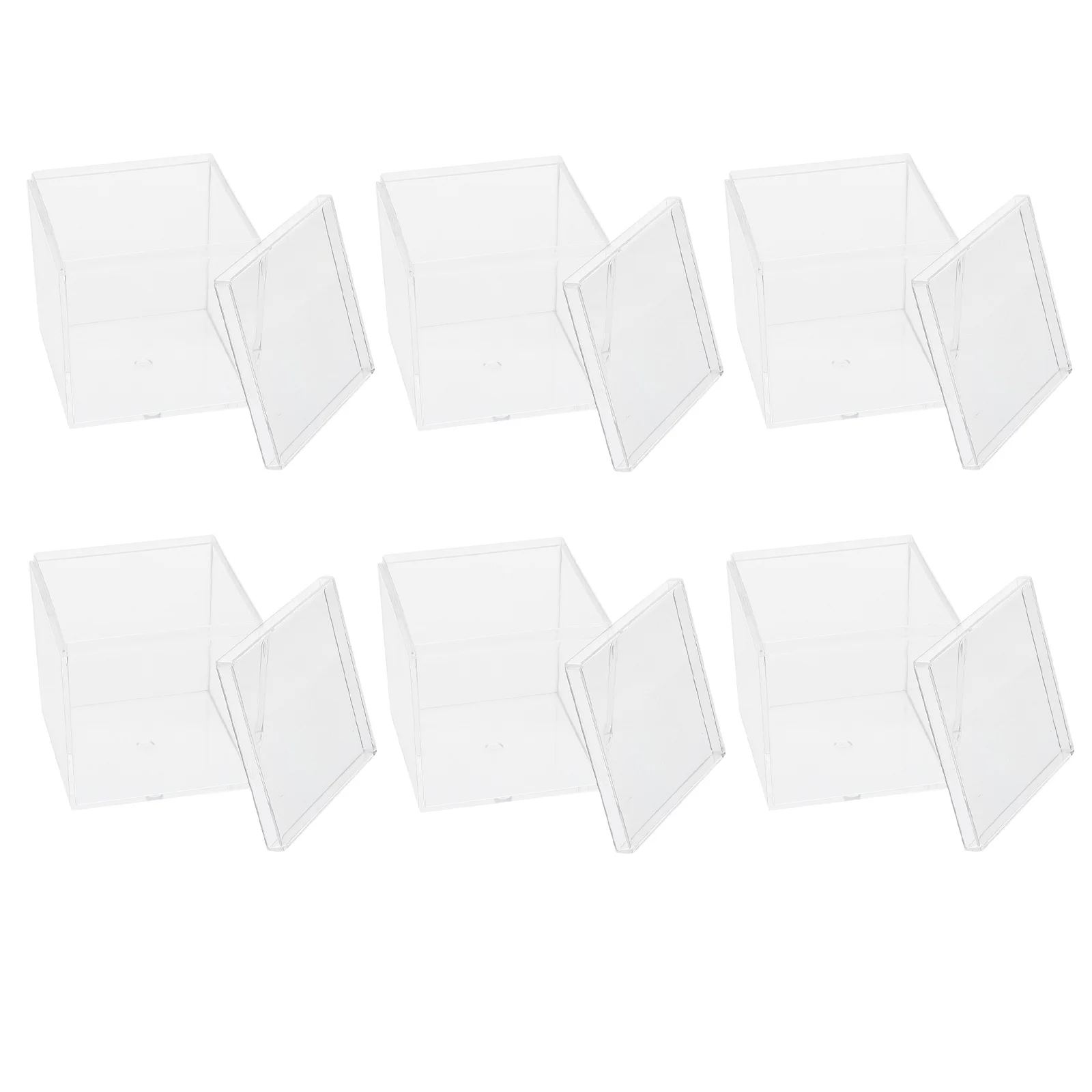 

6Pcs Transparent Candy Boxes Plastic Square Storage Cases Clear Packaging Boxes for Chocolates Snacks Gift Plastic Square Cubes
