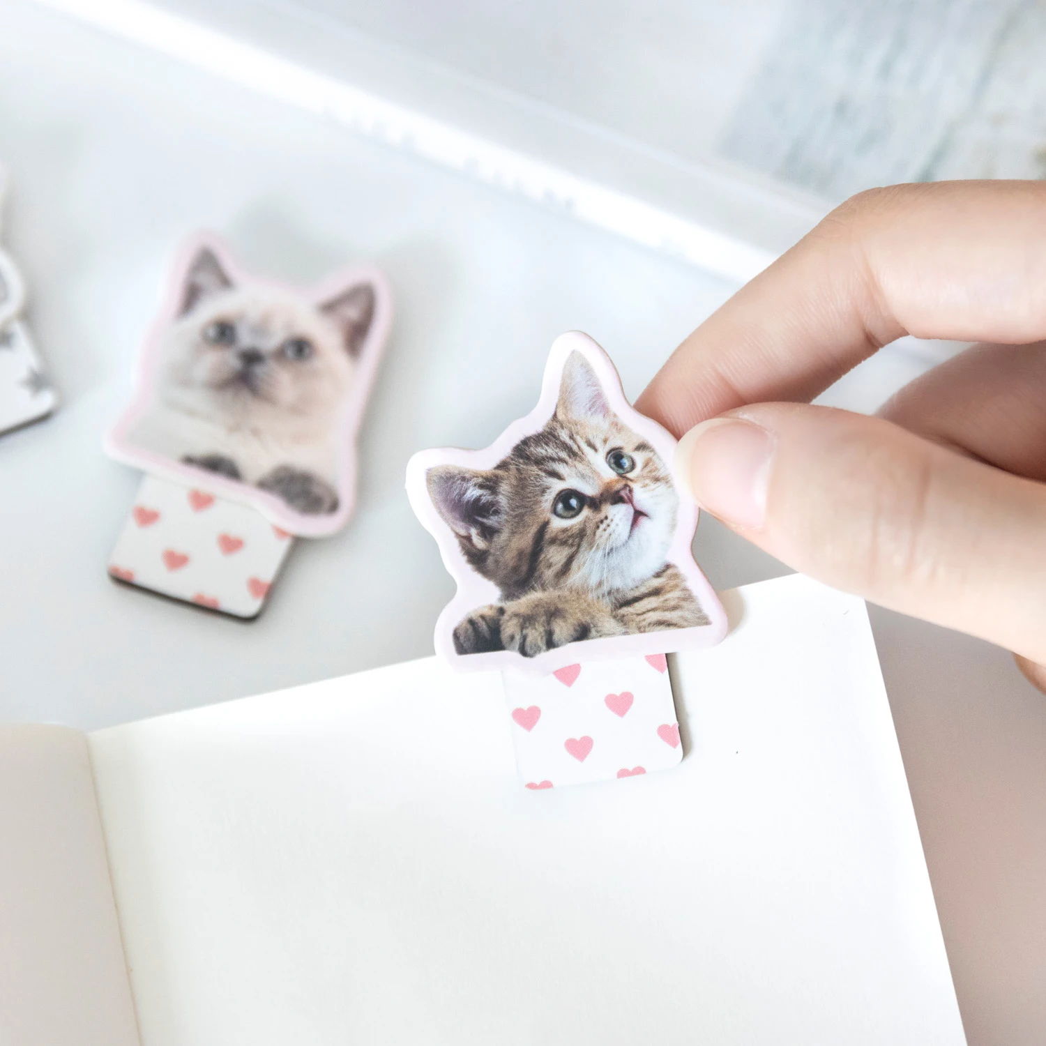 Mr. Paper 4Style 3Pcs/bag Cute Cat Magnetic Bookmark Creative DIY Fridge Stickers Reading Marker Card Book Clip