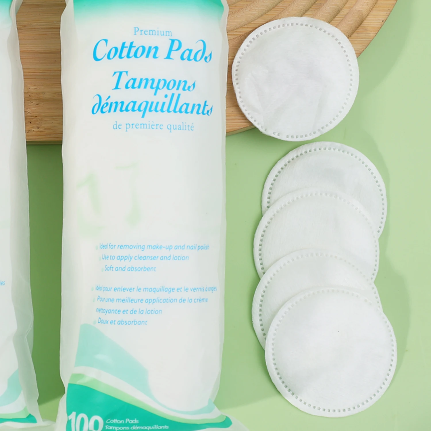 Dischetti di cotone cosmetici usa e getta Morbido tampone struccante circolare per il viso Fondotinta quotidiano per nail art con bordo stenopeico a doppia faccia