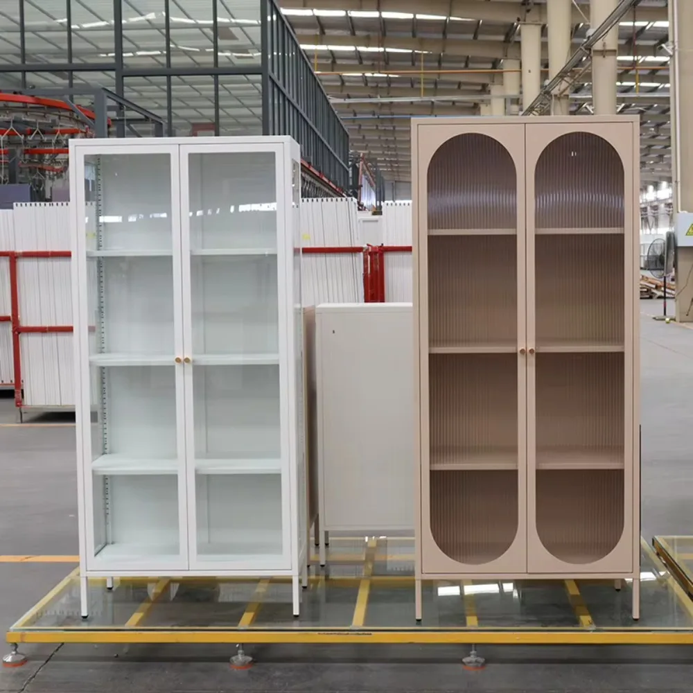 bar Dining Tall Buffet China showcase Display Storage Home Furniture Modern New Design Glass Cabinet for Living Room view 3