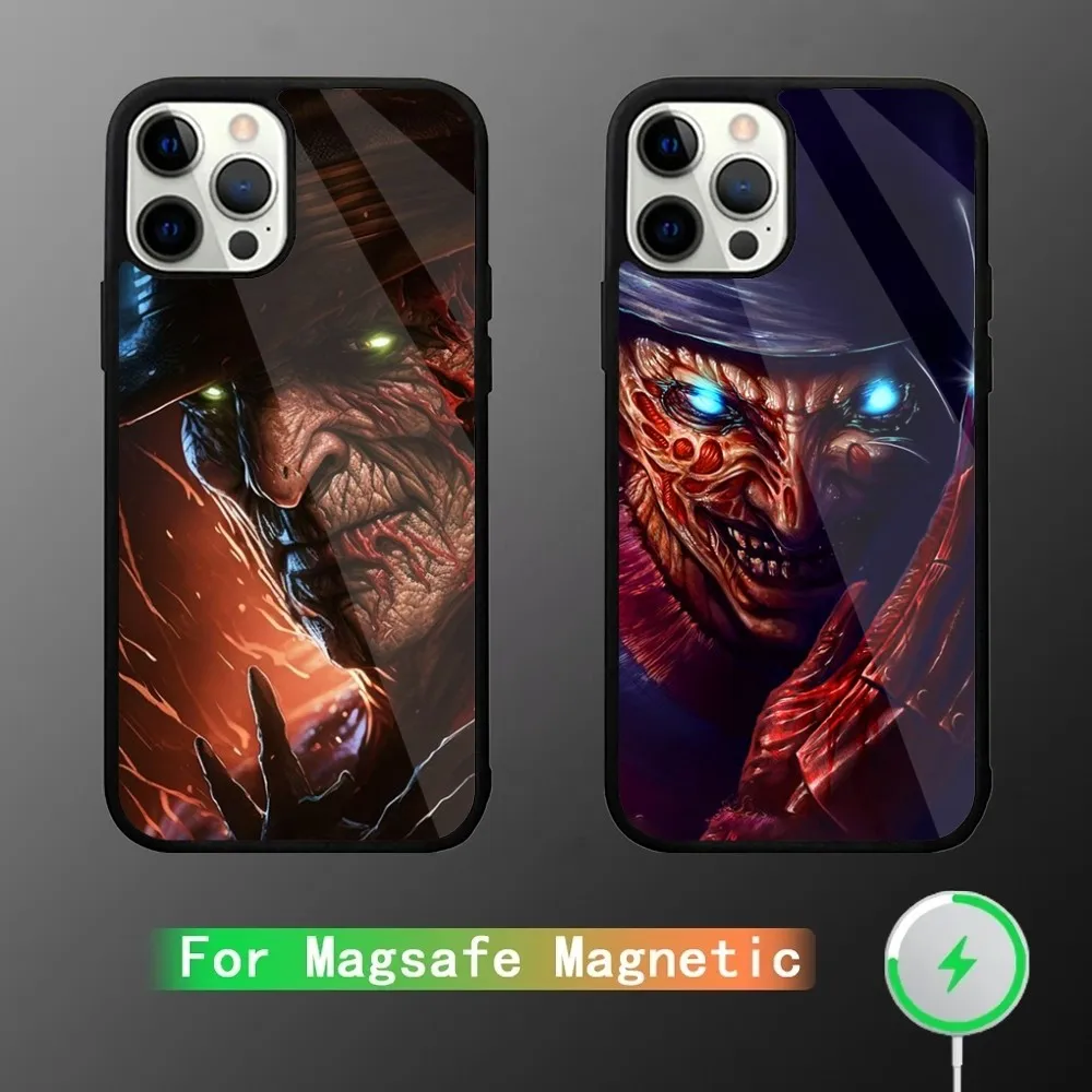 Film K-Krueger F-Freddy Horror Phone Case For iPhone 15,14,13,12,11,Plus,Pro,Max Mini Magsafe Magnetic Wireless Charging