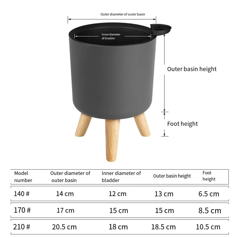 Self Watering Planter White Flower Pot with Water Level Indicator Self Watering Plant Pot Modern Decorative Bonsai Pot