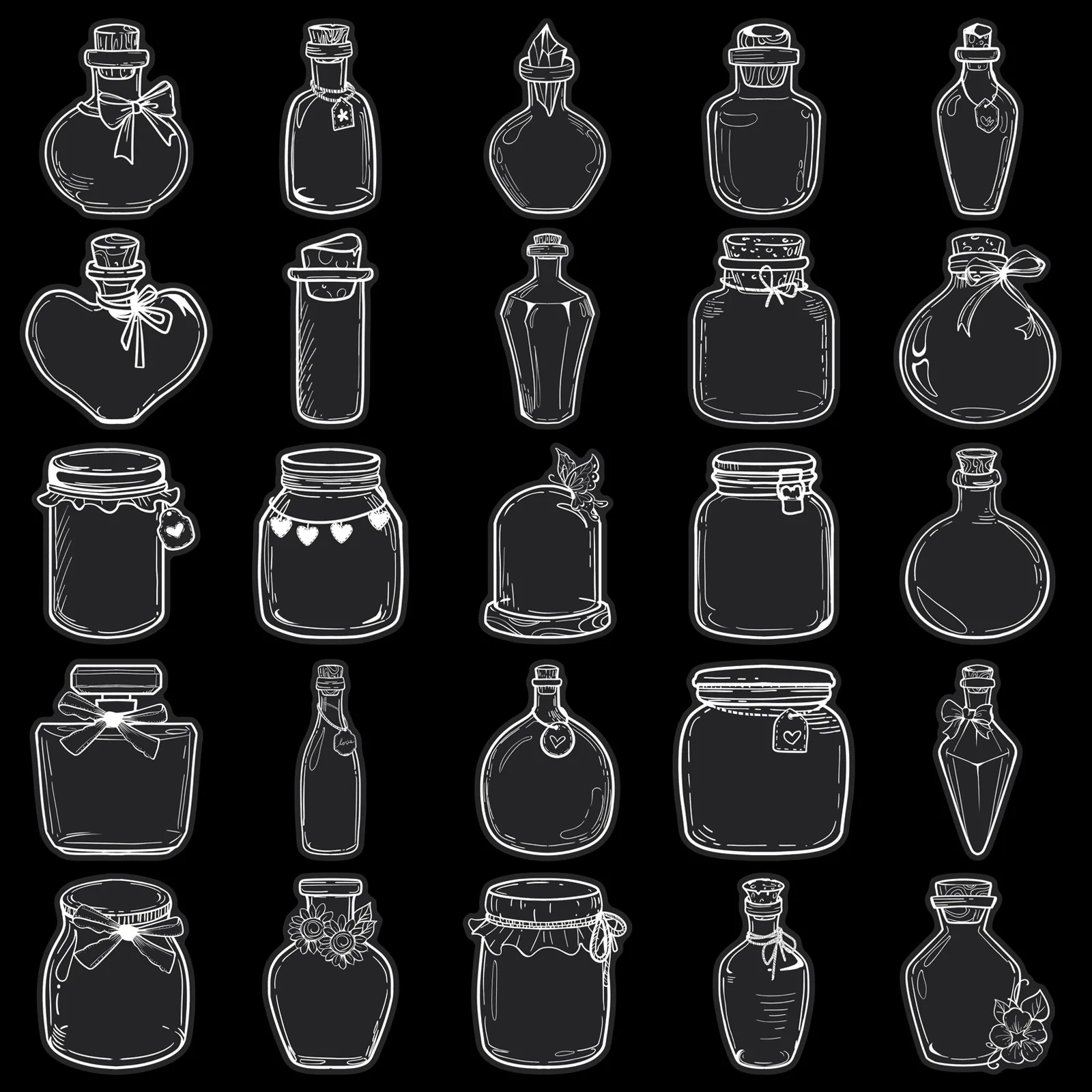 

10/50PCS Wishing Bottle Graffiti Stickers Creativity Transparent Sticker for Phone Computer Notebook Stationery DIY Toys Secret