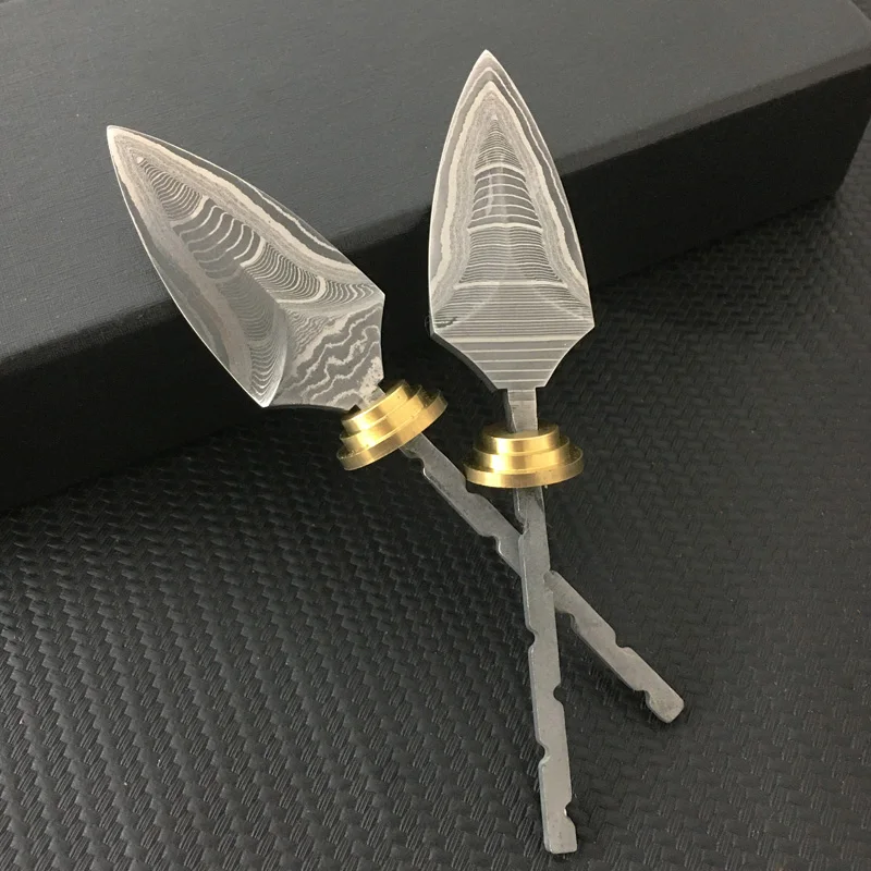 

Полуфабрикат своими руками из дамасской стали с сетчатым узором, нож для чая Пуэр, игольчатые аксессуары для пуэр и темной чайной церемонии, нож «сделай сам», банк