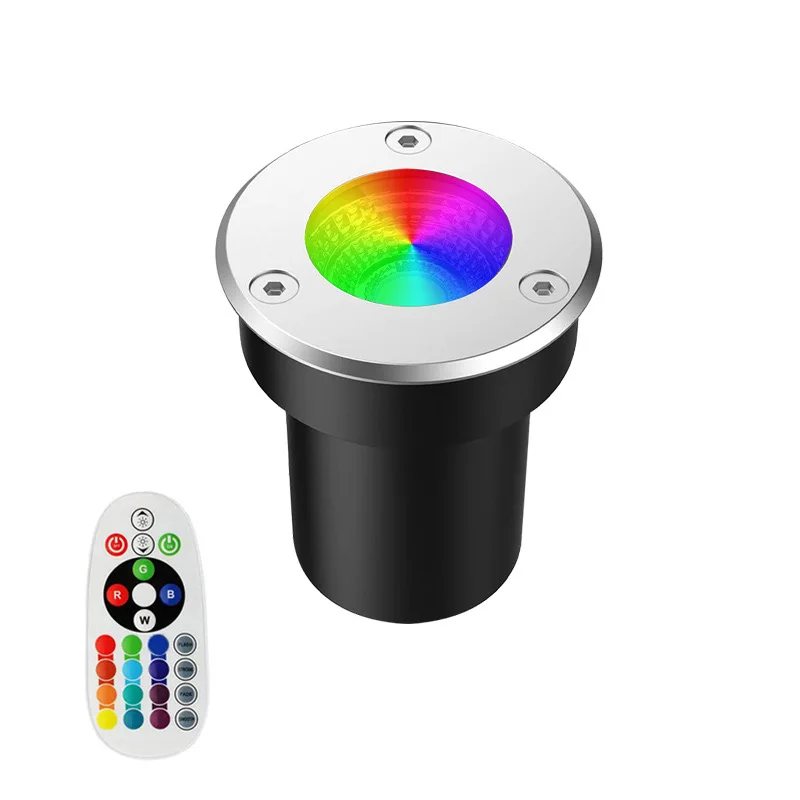 

10 Вт 12 Вт RGB светодиодный подземный светильник, уличный водонепроницаемый наземный светильник для ног для двора, ступенек, парка, тротуар, напольное освещение