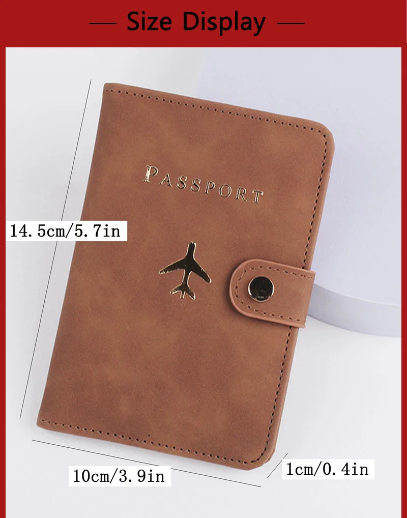 Custodia per passaporto in pelle Custodia impermeabile per carte di credo da viaggio Portafoglio per passaporto carino per donna/uomo Copertina per passaporto con fibbia 1524 Custodia per passaporto in pelle Custodia impermeabile per carte di credo da viaggio Portafoglio per passaporto carino per donna/uomo Copertina per passaporto con fibbia 1524