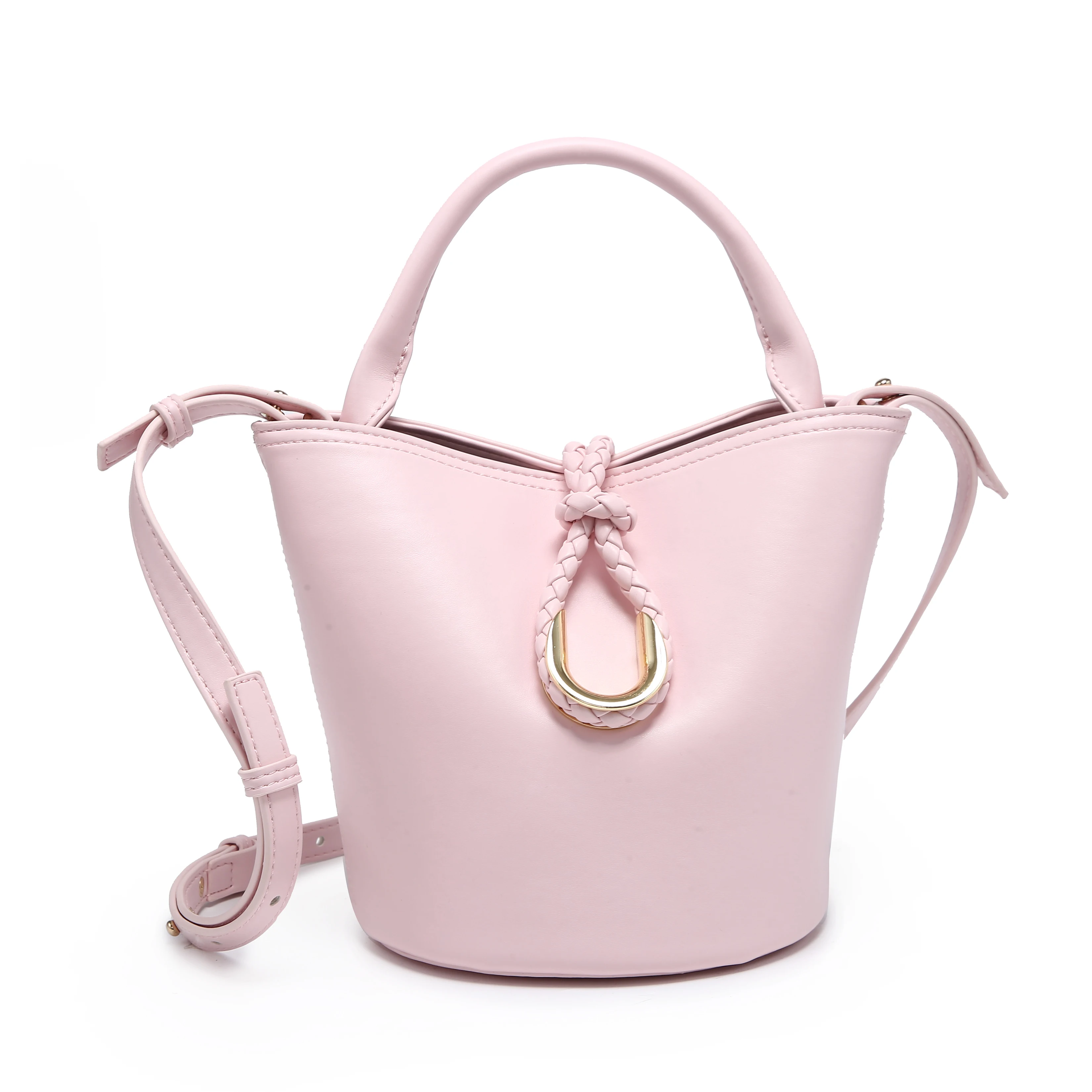 

2025 New Fashion Small Bucket Bag for Women Trendy Plain Leather Crossbody Bags Luxury Brand Shoulder Handbag Purses