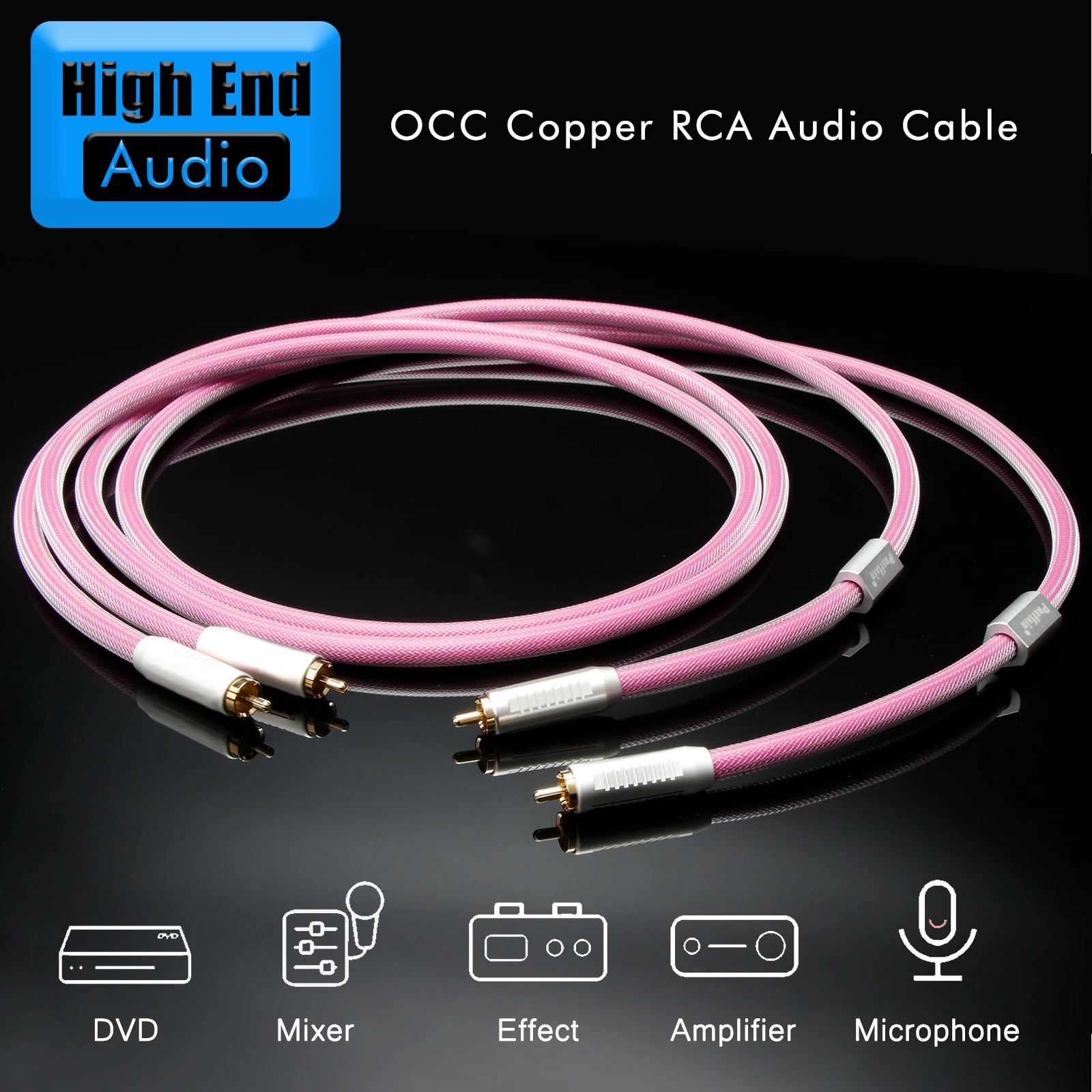 Preffair Hifi Audio OCC Silver-Plated Cable with Gold-Plated plug for Amplifier XLR male to female banlance Hi-end cable