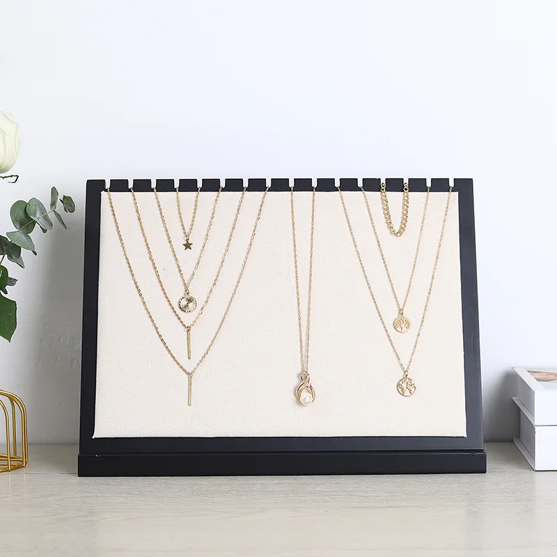 Wood Hanging Necklace Splicing Board Home Pendant Storage Jewelry Display Stand Necklace Display Props Jewelry Display Stand