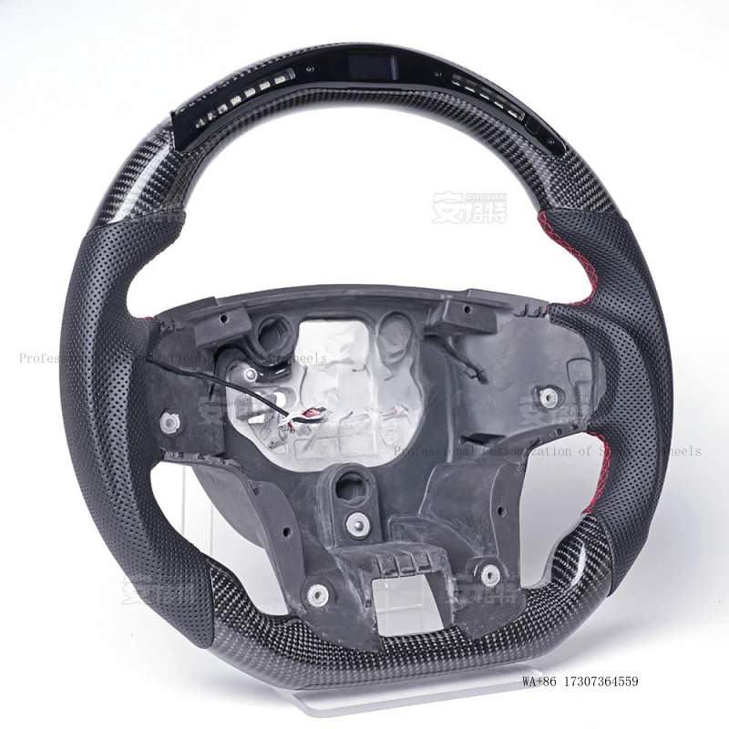 Suitable for Ford Everest, specially modified multifunctional LED carbon fiber hand-stitched steering wheel for SUV