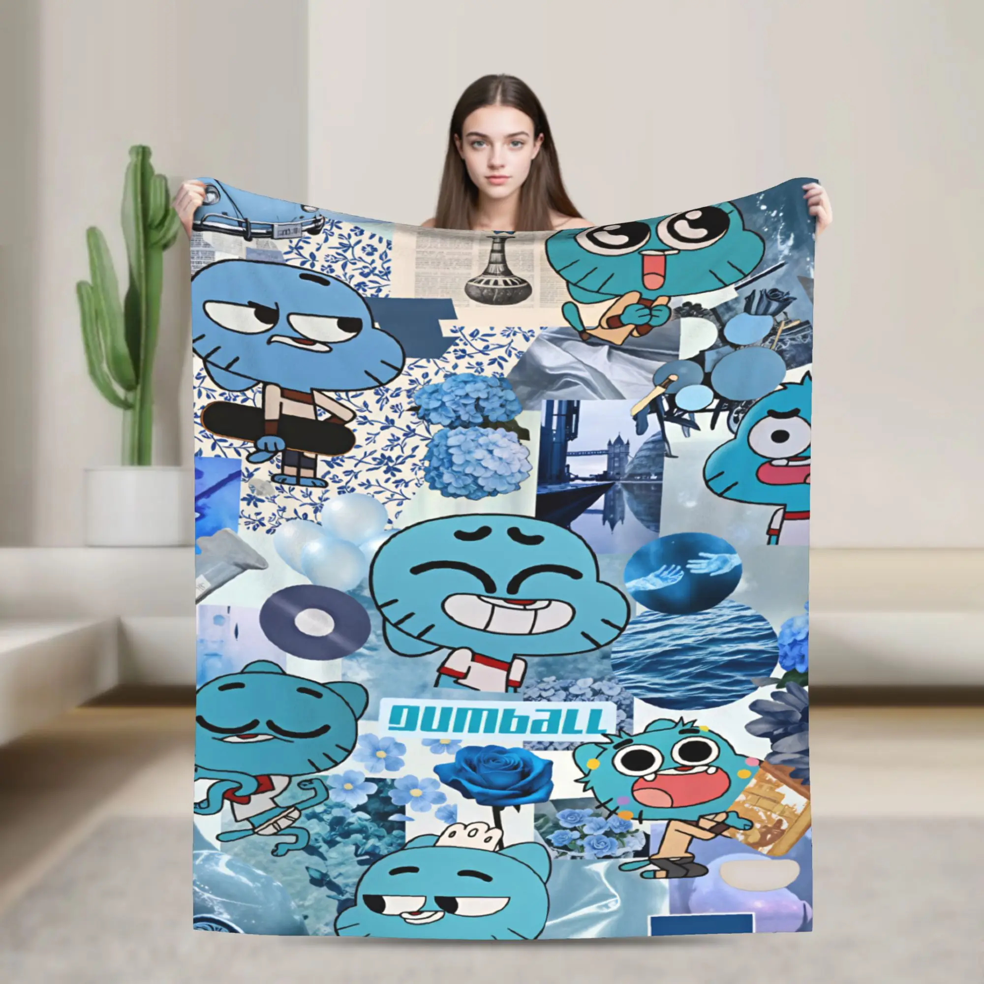 The Amazing World Of Gumball  Soft Warm Blanket  Travel Plush Throw Blanket Fluffy Living Room Flannel Bedspread Sofa Bed Cover