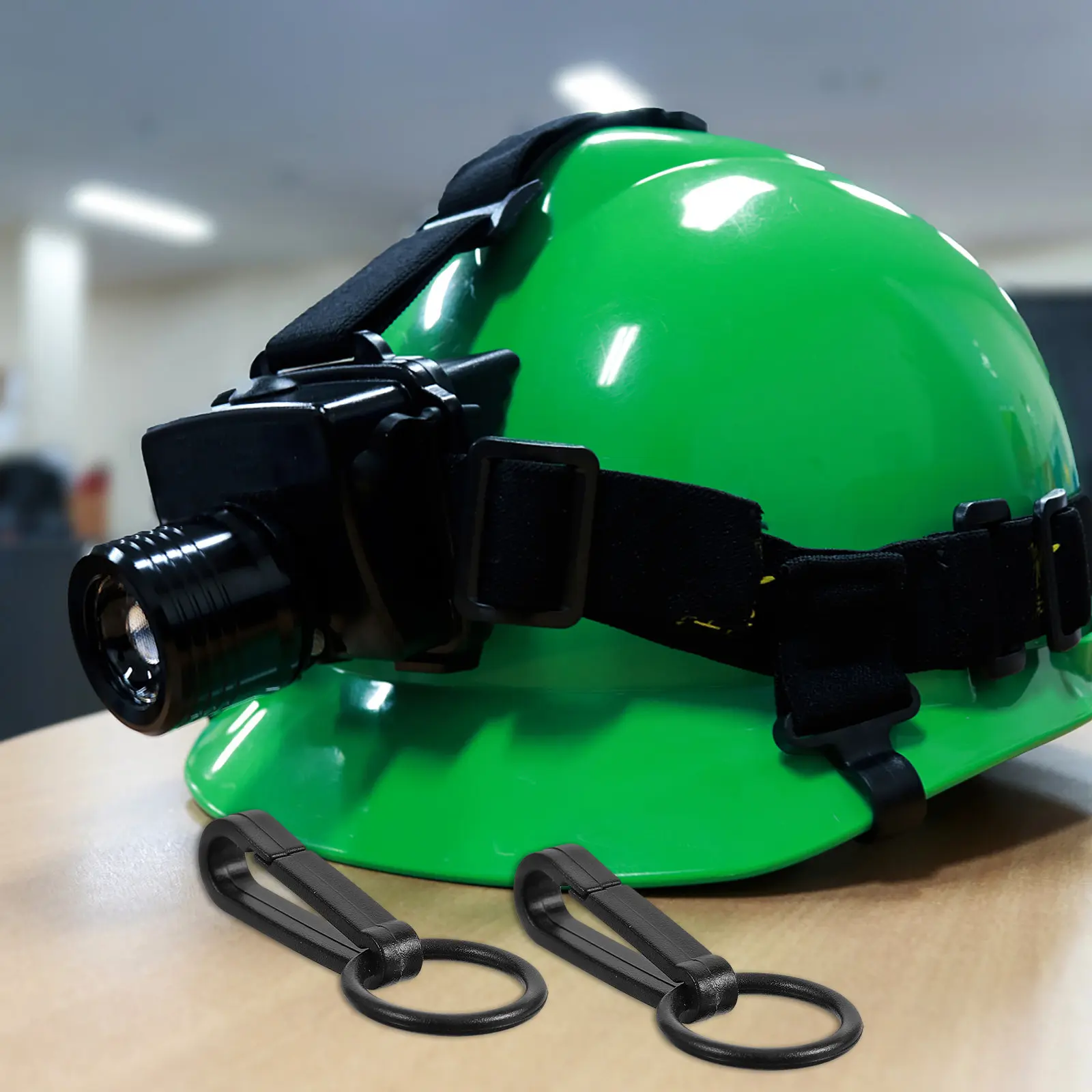 

100Pcs Headlamp Hooks Lightweight Plastic Hardhat Hook Secure Construction Safety Outdoor Tent Accessory Easily Mount