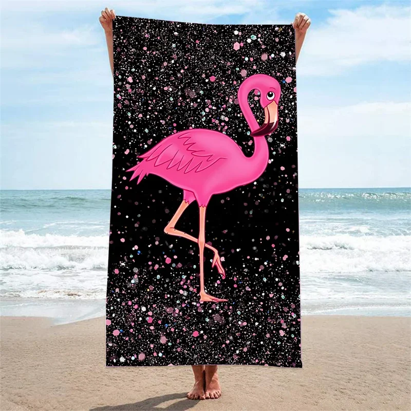 Toalla de playa de Flamenco de animales tropicales, patrón geométrico, Toalla de baño, microfibra, estampado 3D, ducha deportiva, cubierta de baño de secado rápido, Verano