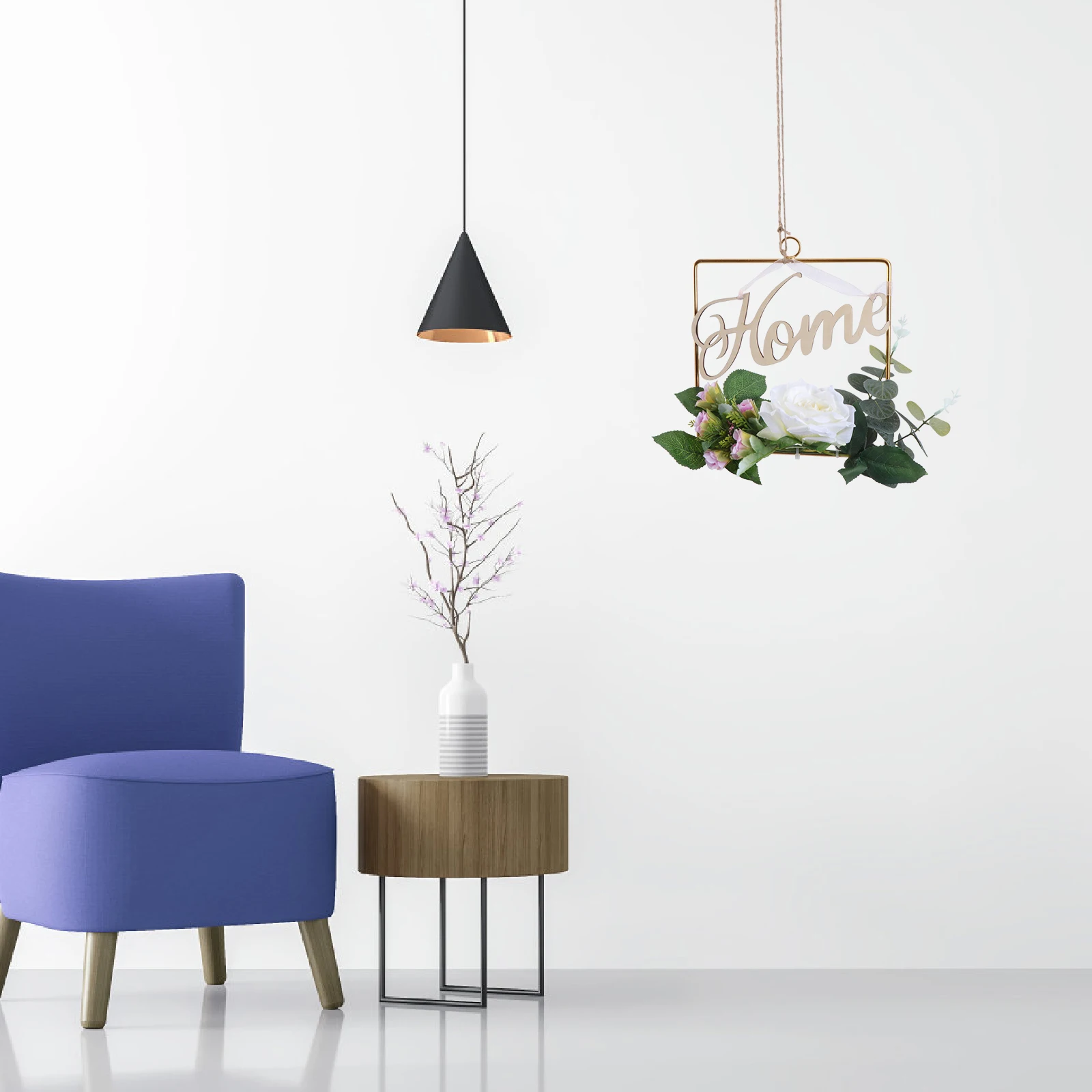 

Wedding Metal Wall-mounted Simulated Flowers Home Decor Decorations Silk Nordic Style Pendant