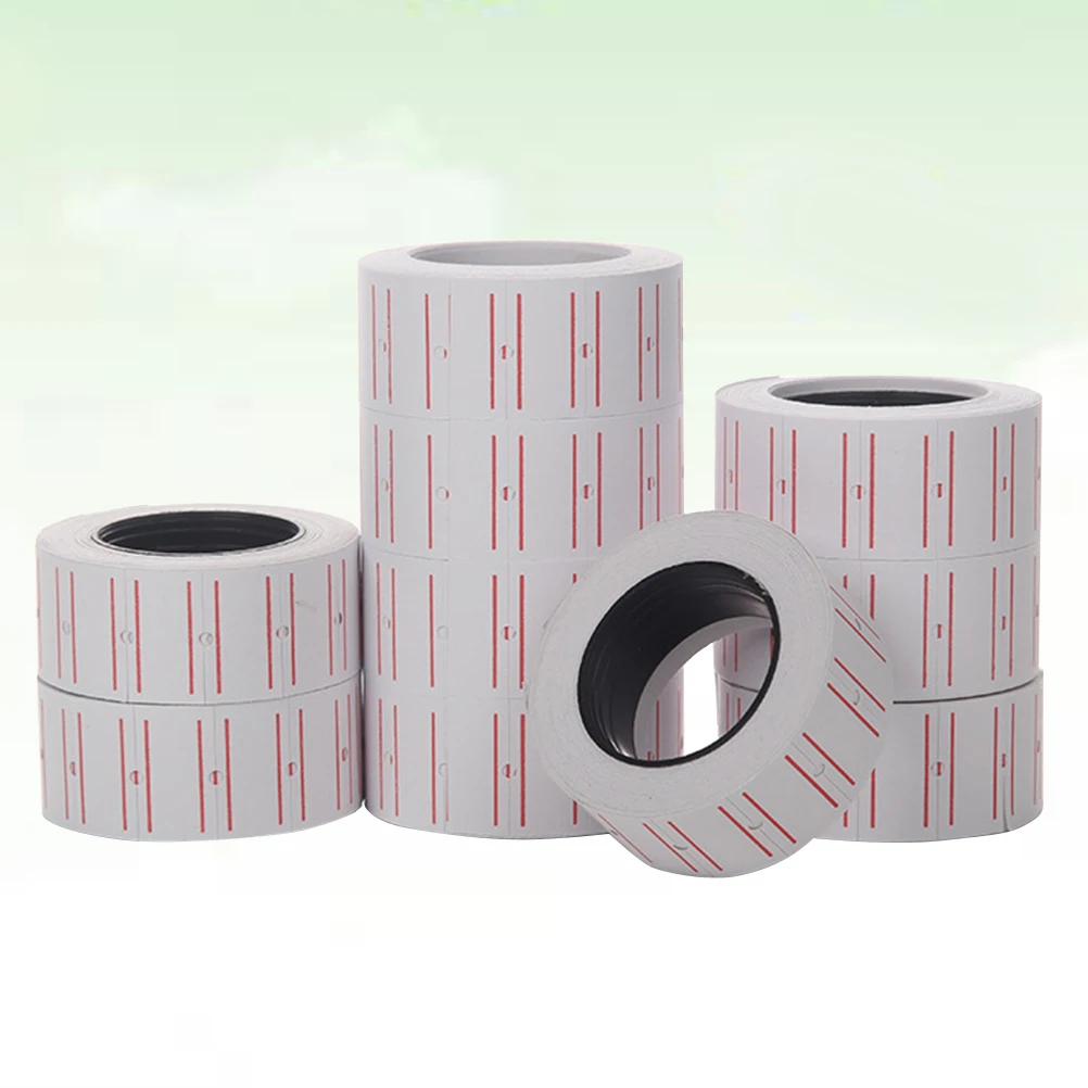 

10 Rolls Price Tag Paper Sticker Labels Supermarket Code Label Double Adhesive Rectangle Code Sticker