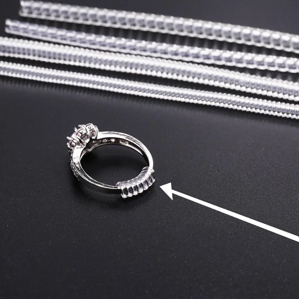 4/8 Stück/Set, transparente Spiralringwerkzeuge, Feder-Spiralring-Größenversteller, Schutzvorrichtung, Spannvorrichtung, Reduzierwerkzeug zum Anpassen der Ringgröße für Schmuck. – Detail 1