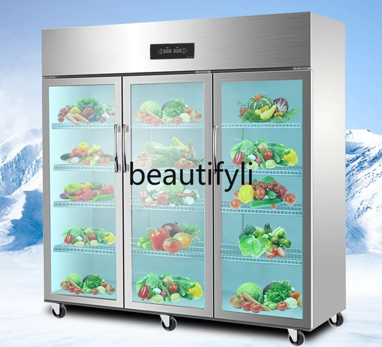 

refrigerated and fully frozen double-temperature cabinet freezer freezer exhibition hotel freezer large-capacity special cabinet
