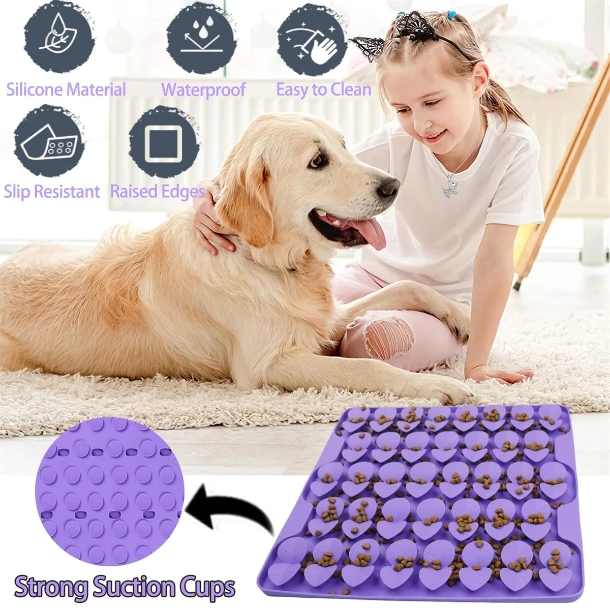 

Sniffing Mat For Large Dogs, Silicone Slow Feeder Licking Mat For Slow Feeding, Training Sense Of Smell