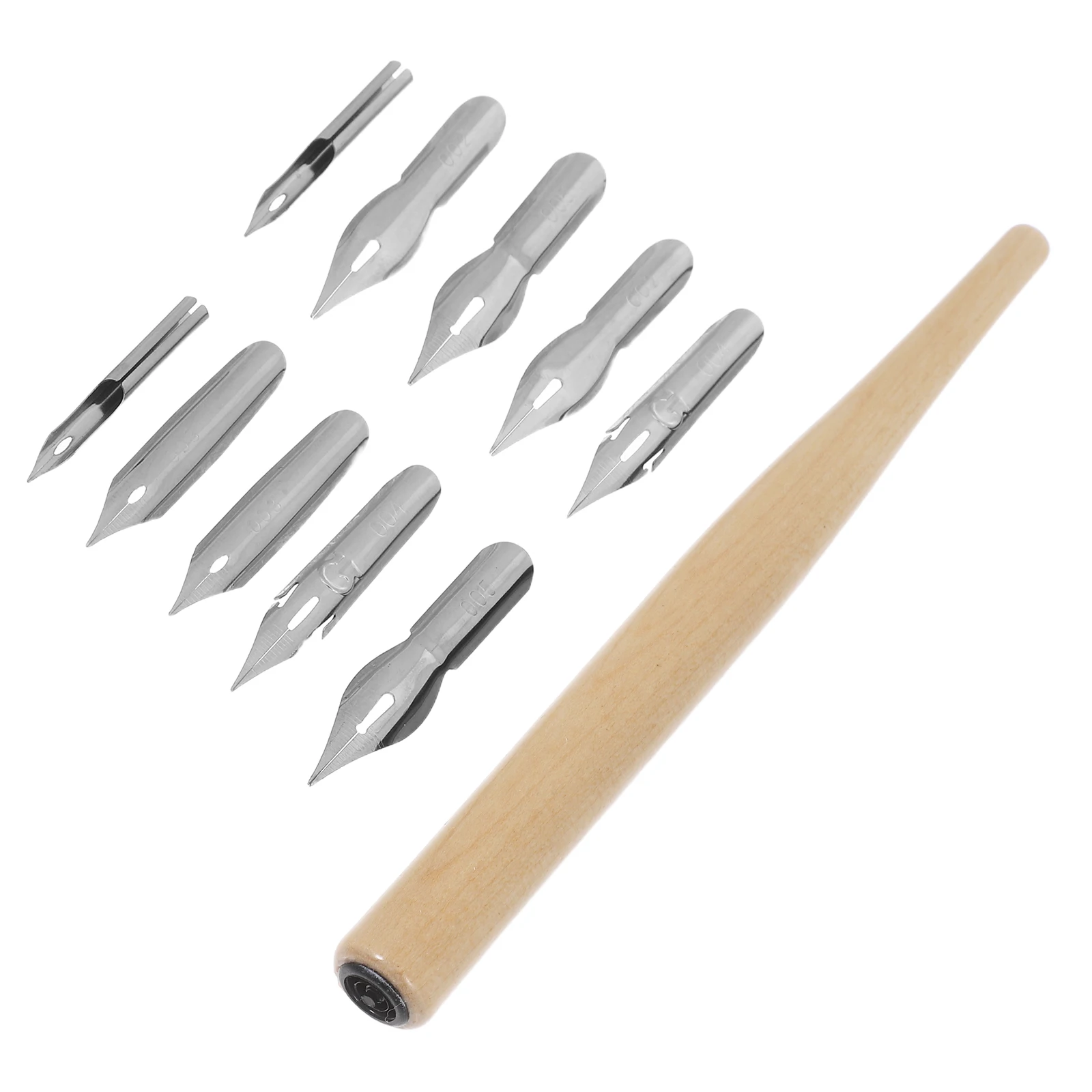 

Wooden Dip Pen Calligraphy Nibs Fountain Spare Artist Supplies Lettering Ink Dipping Dipped Tips Stainless Steel Decorative