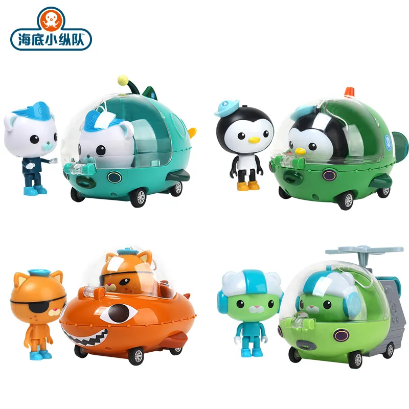 Original Octonauts Barnacles Kwazii Peso Tweak Lantern Fish Tiger Shark Guppy Boat Dragonfly Helicopter Gift Set Kid Car Toy