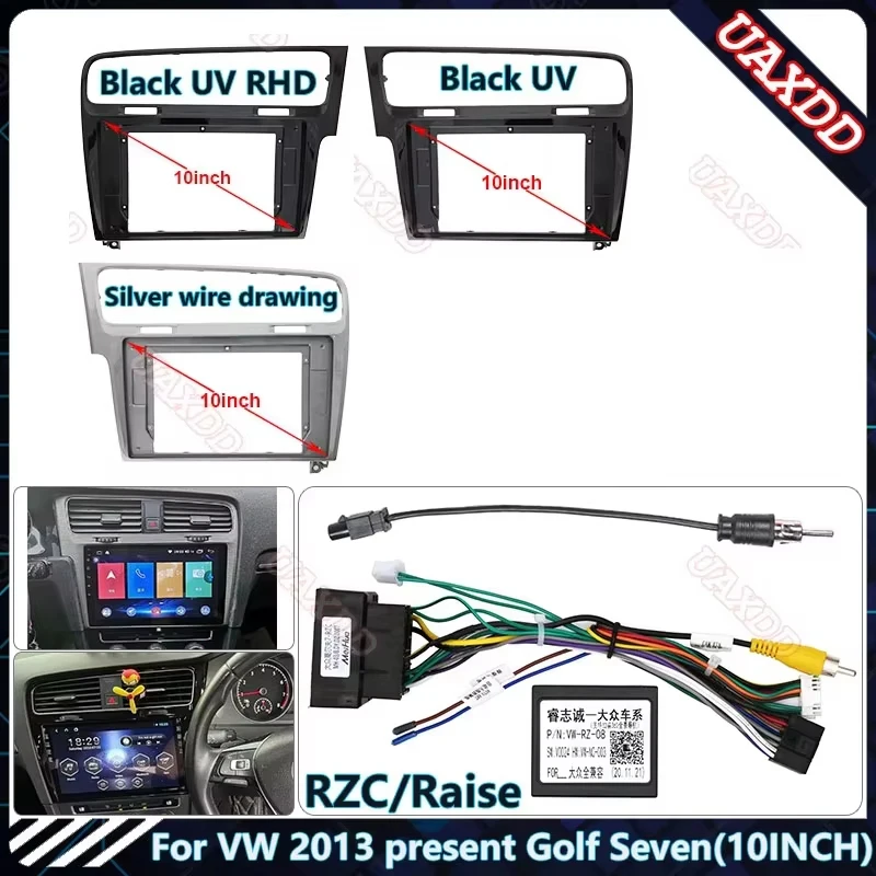 Image of Für 2013 VW MK7 GOLF7 10,1 Zoll Din Autoradio Kunststoff-Frontblende Armaturenbrett-Rahmen Installation GPS Android Multimedia-Player C