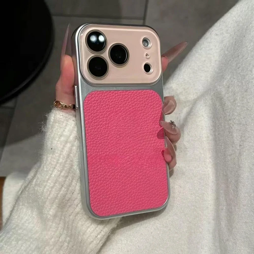 

Case for iPhone 17 Pro Max/17 Pro/17 Rugged Case Litchi Texture Business Slim Camera Protection Large Viewing Window