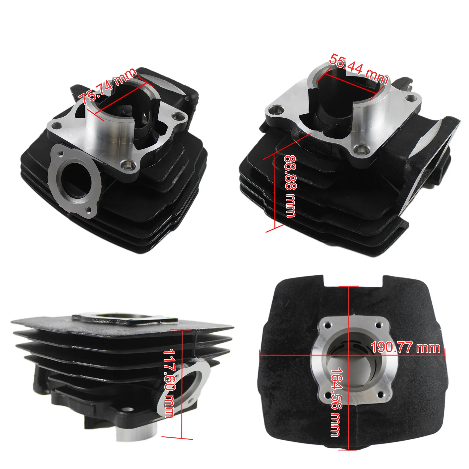 Motorrad 56mm Zylinder Kit Kolben Kit Zylinder Dichtung Für Yamaha DT125 DT 125 1974-1981 Motorrad Zubehör 2A6-11311-00-00