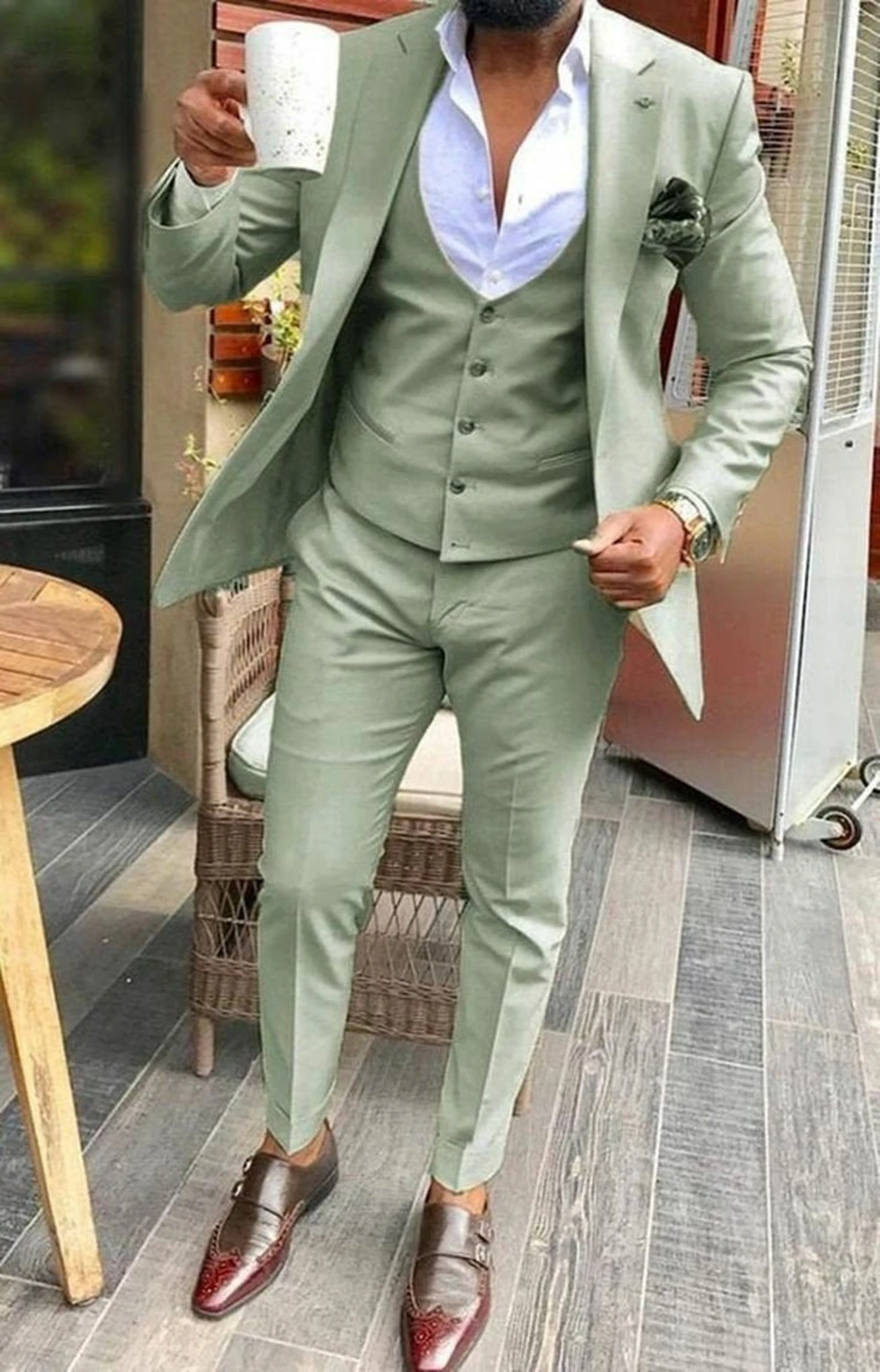 

Male Tuxedo For Wedding Party Prom Wear Formal Men's Suits Custom Made Fashion Three-Piece Jacket+Pants+Vest Trajes De Hombre