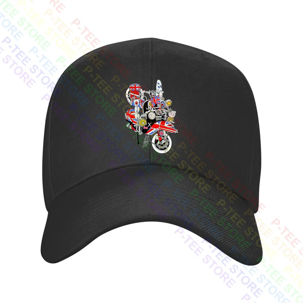 Scooter Mod Union Jack The Jam Paul Weller Quadrophenia Trojan Records Baseball Cap Snapback Caps Knitted Bucket Hat