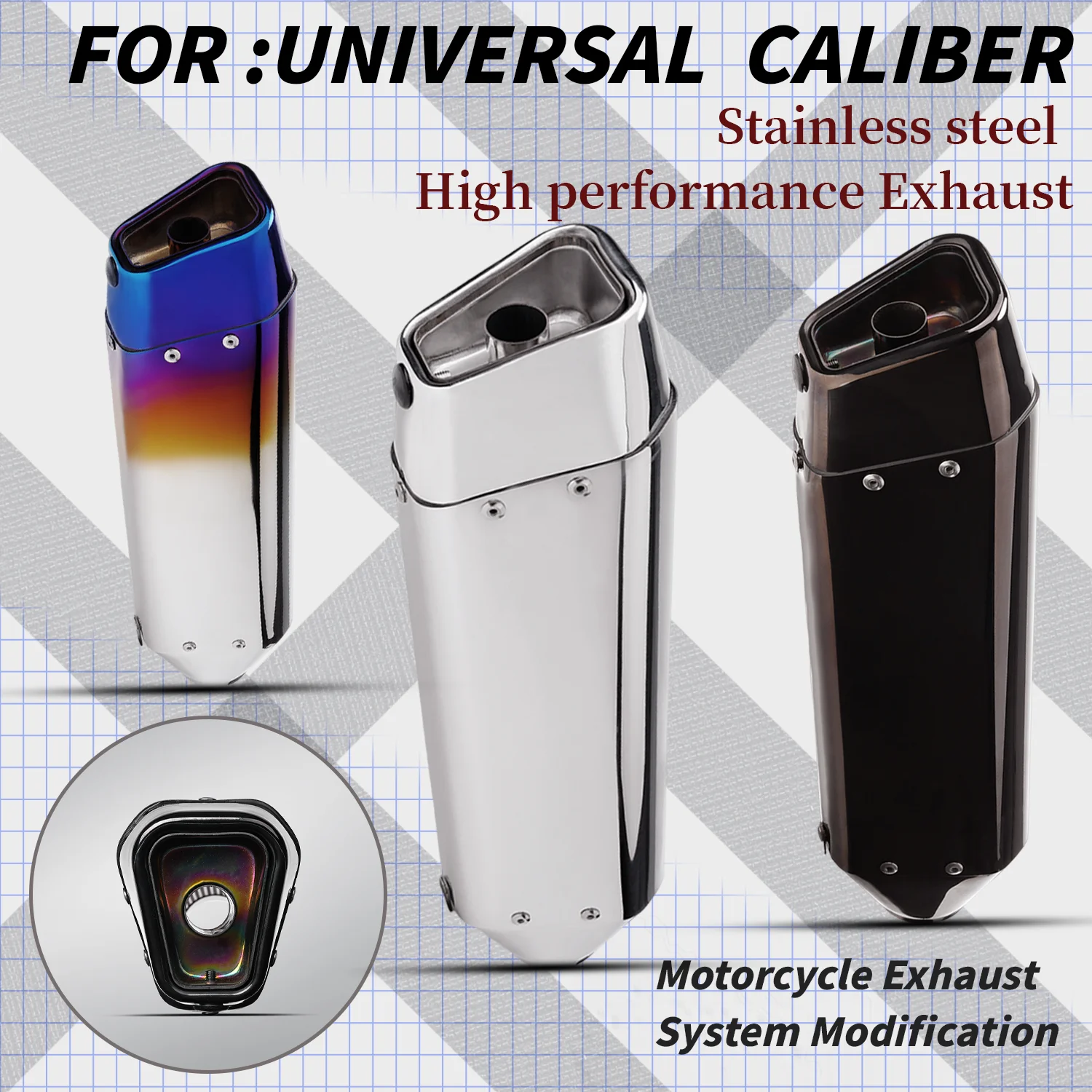 

FOR MT07 z900 gsx750 s1000r CBR1000 R6 Universal Motorcycle Exhaust Pipe tail end Modification Muffler Escape Slip-On DB killer