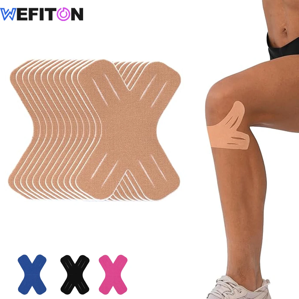 10PCS Kinesiology Tape - Athletic Tape Precut - Water Resistant Strips Elastic X Shaped Kinetic Tape for Sports, Muscle Strain