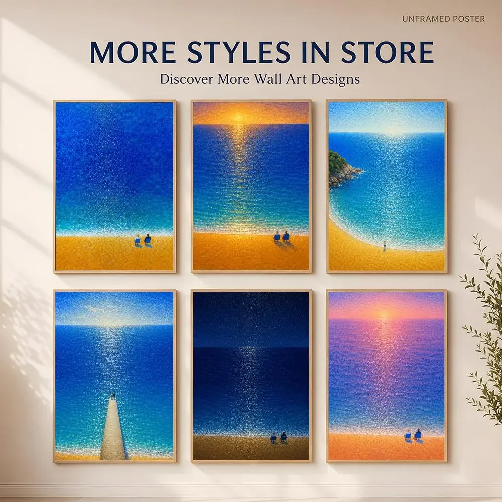 Coastal Quiet Poster Versatile HD Waterproof Wall Art Self-Adhesive Decor For Any Space Ideal Gift