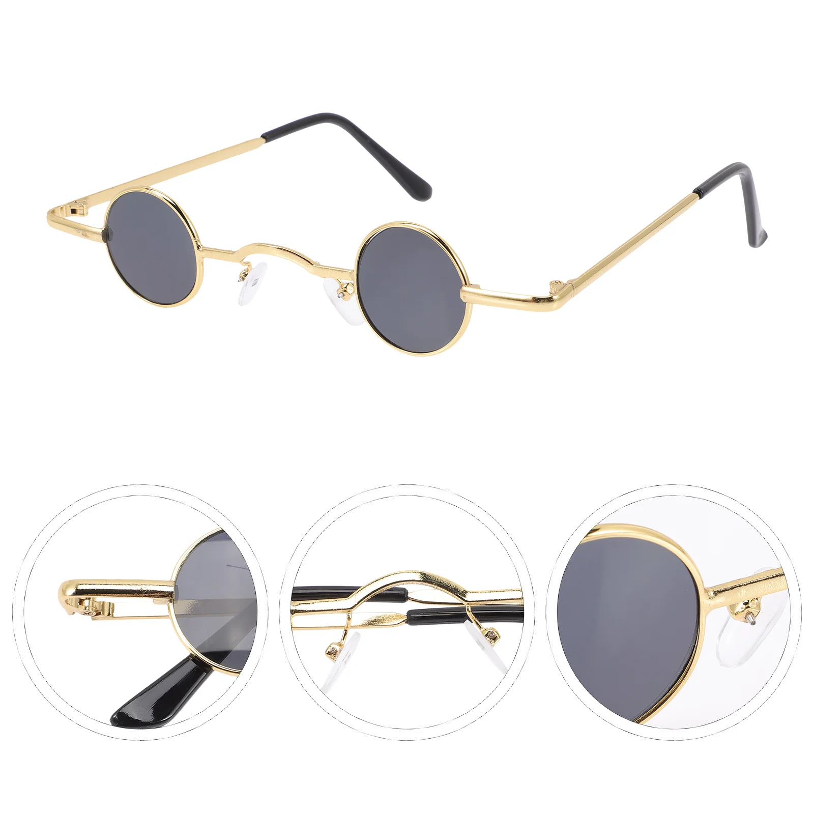 Vintage Punk Sunglasses Uv Protection Round Metal Circle Frame Women Men Party Wedding Club Beach Gift Round Sunglasses