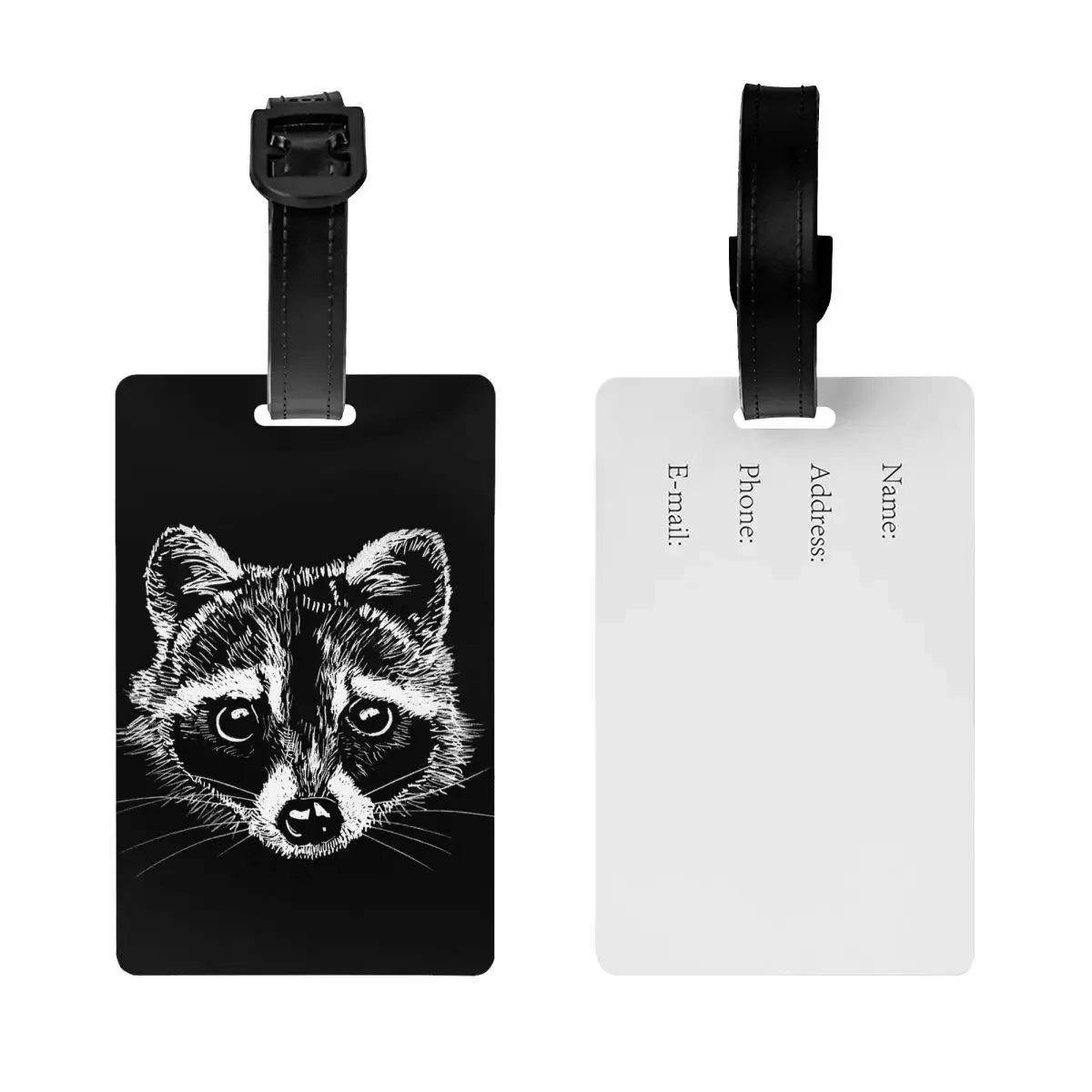 Custom Raccoon Face Luggage Tags for Suitcases Funny Baggage Tags Privacy Cover ID Label