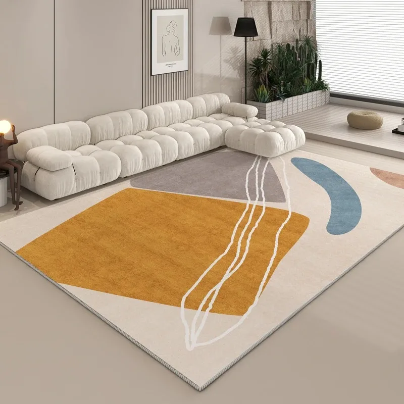 Artistic Creative Living Room Large Area Carpet Minimalist Bedroom Bedside Area Carpets Color Block Pattern Home Decoration Rugs