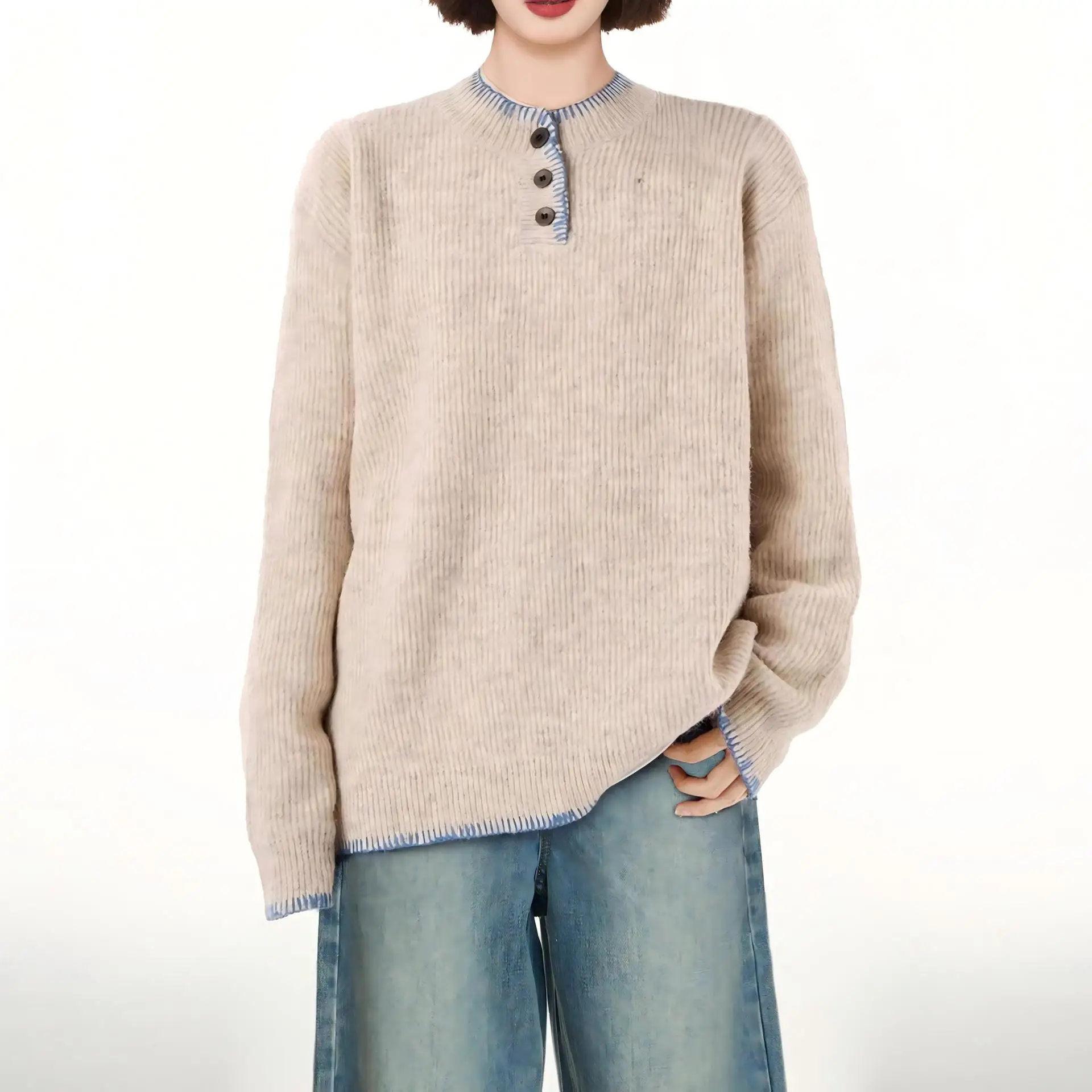 

Autumn Winter Knitted Sweater Atmosphere Retro Design Versatile American Style Women's Fashion Casual Comfortable Cardigan