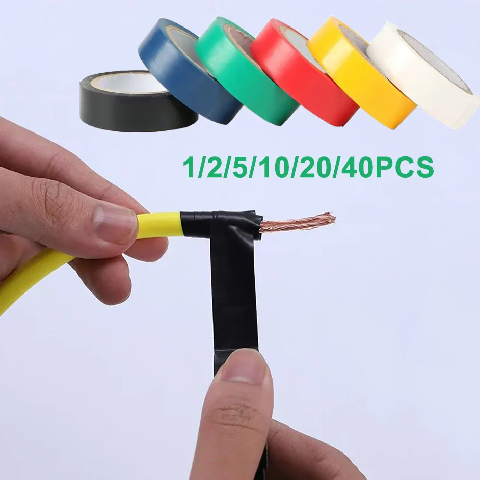 

PVC colored electrical tape waterproof Insulation Tape flame-retardant insulated Harness Wiring Loom Protection Tape 1-40PCS