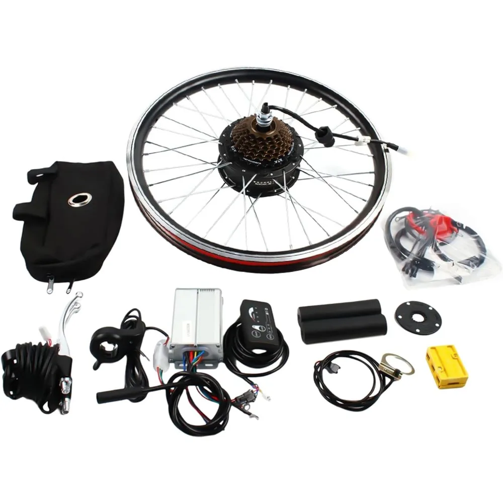 E-Bike Fiets Conversie Kit Fiets Conversie Achterwiel Kit Volledige Set DIY Upgrade Elektrische Fiets Motor Kit voor 20'' Fiets - afbeelding 1
