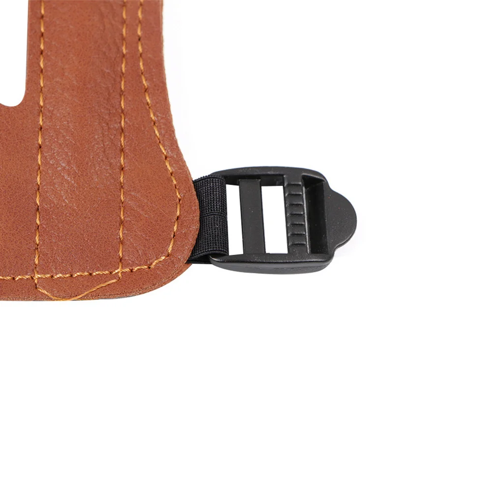 Protector de brazo de PU marrón, correa con hebilla Triple ajustable, equipo de protección para práctica de caza recurvo