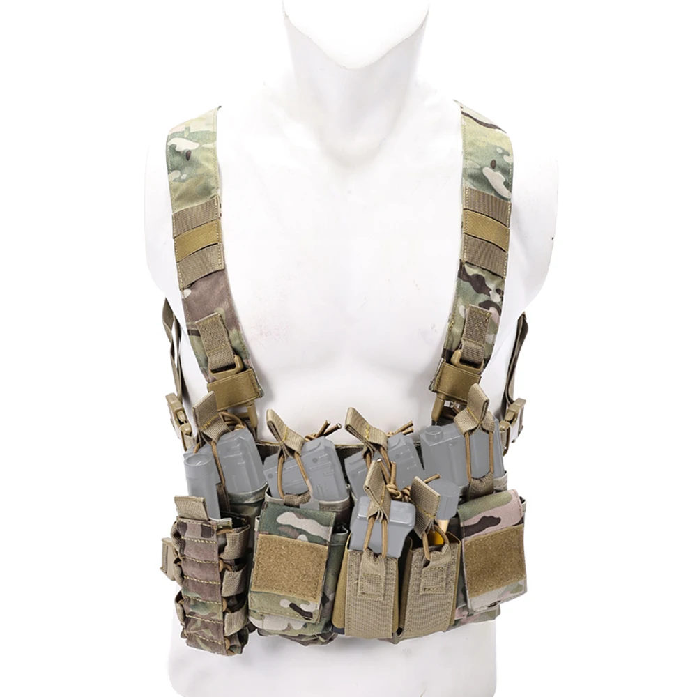 Tactical Chest Rig Molle D3CR Camouflage Vest CS Game Combat Airsoft Vest With Mag Pouches Lightweight Multifunction Breathable