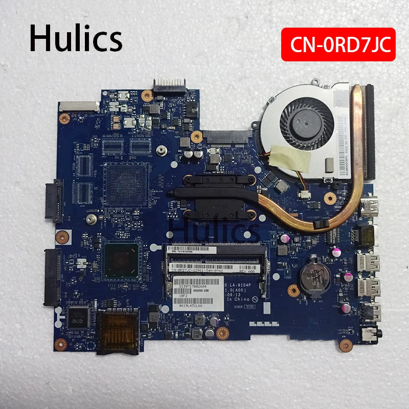 

Hulics Used RD7JC Motherboard FOR Dell 15R 3521 5521 Laptop Motherboard CN-0RD7JC 0RD7JC RD7JC VAW00 LA-9104P I7-3537U CPU