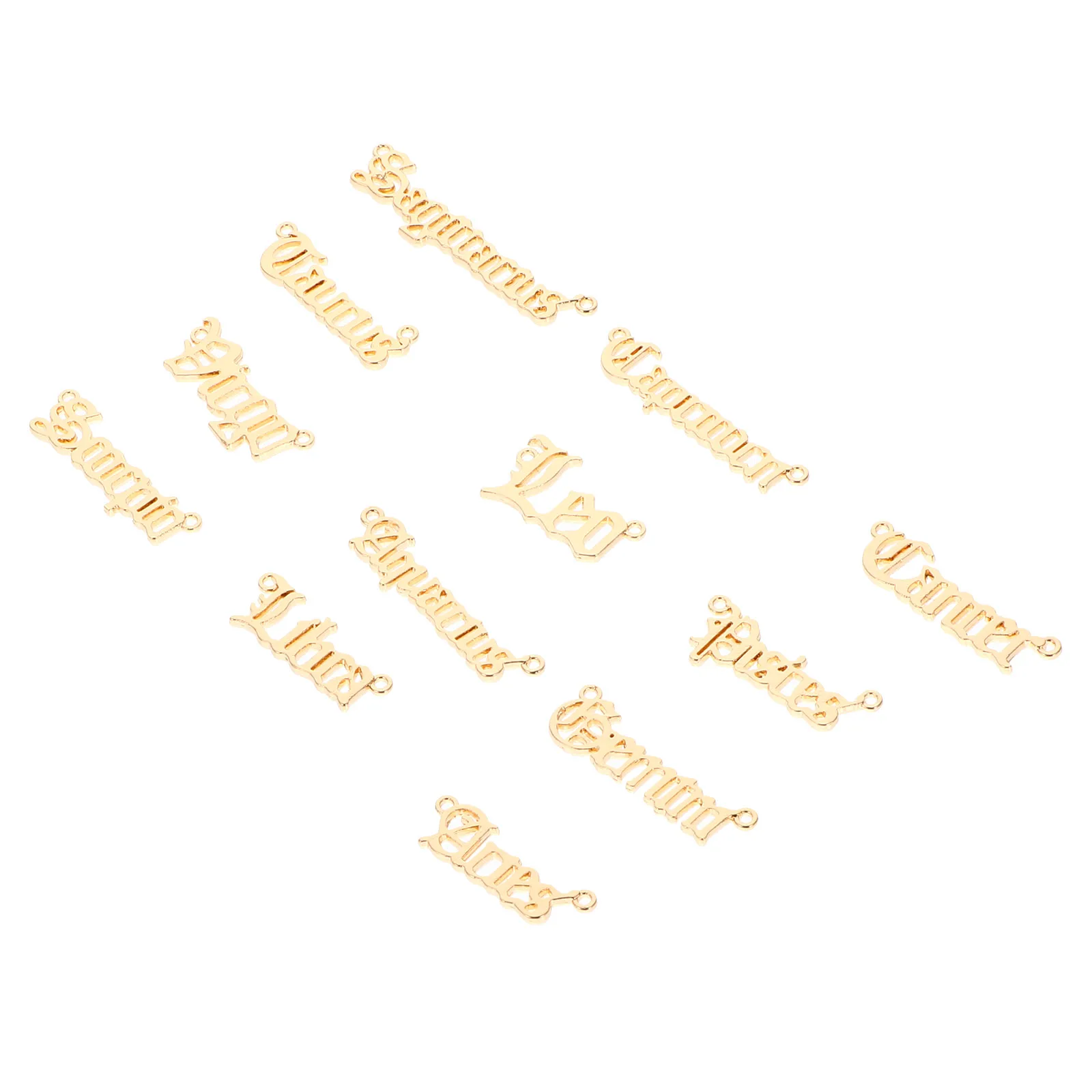 

24 Pcs Zodiac Pendant Letter Charms for Necklaces Diy Diamond Jewelry Craft Alloy Bracelet