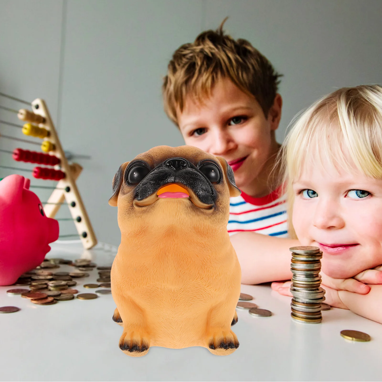 

Cute Dog Coin Bank for Kids Saving Money Habit Training Piggy Bank Child Friendly Home Decor Animal Money Storage