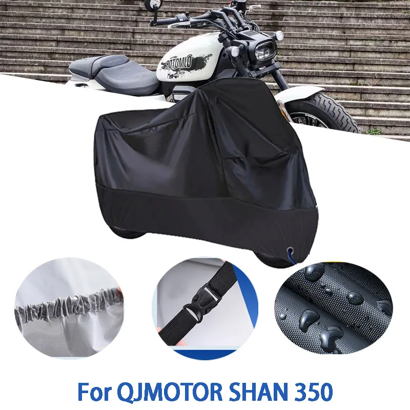 

Полный чехол для мотоцикла QJMOTOR SHAN 350, автомобильный уличный солнцезащитный чехол от пыли и ушей, утолщенный оксфордский чехол, аксессуары