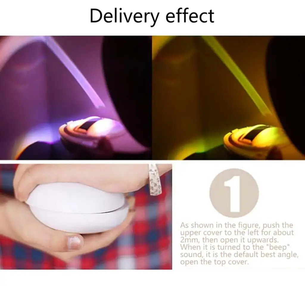 

LED Rainbow Projector Light Lamp Durable Plastic Colorful Night Table Lamp for Bedroom and Play Space