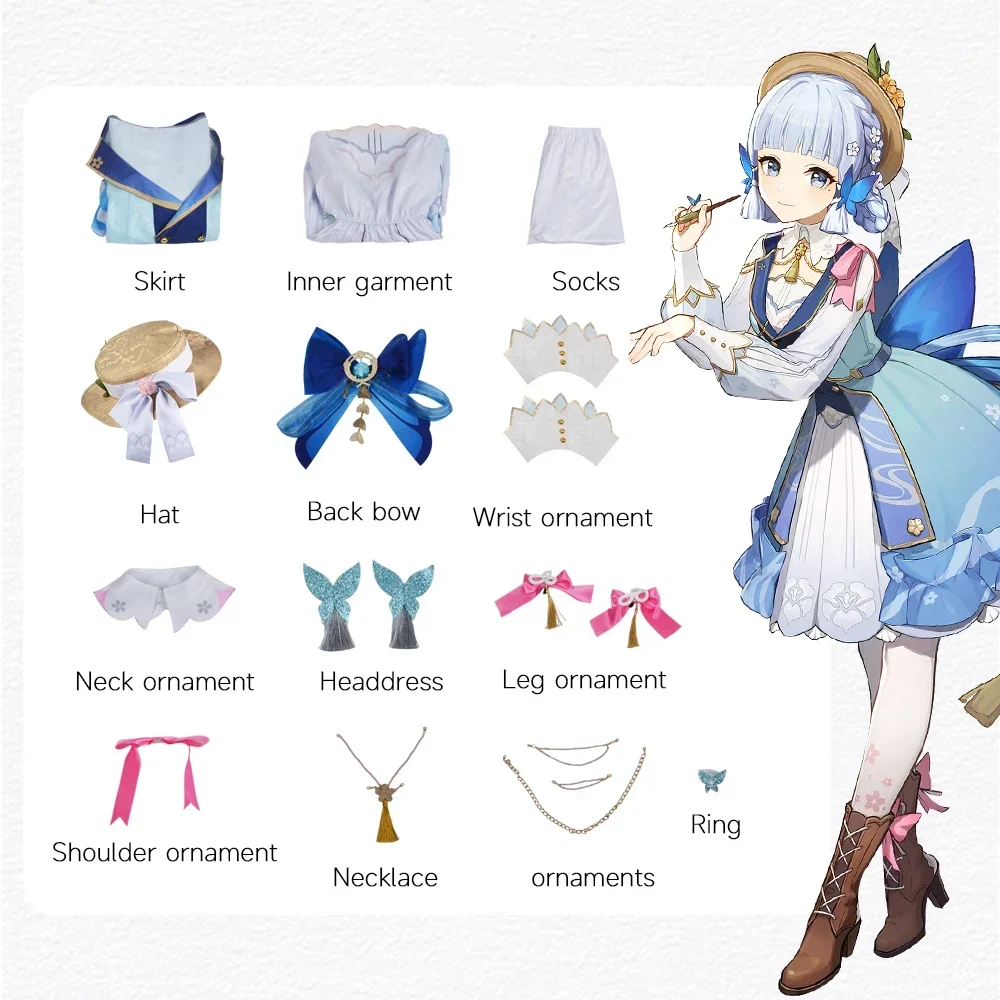 Kamisato Ayaka Cosplay z grą Genshin uderzenie Springbloom Missive Ayaka gra kostium skóry Genshin Cosplay Halloween kostium Anime