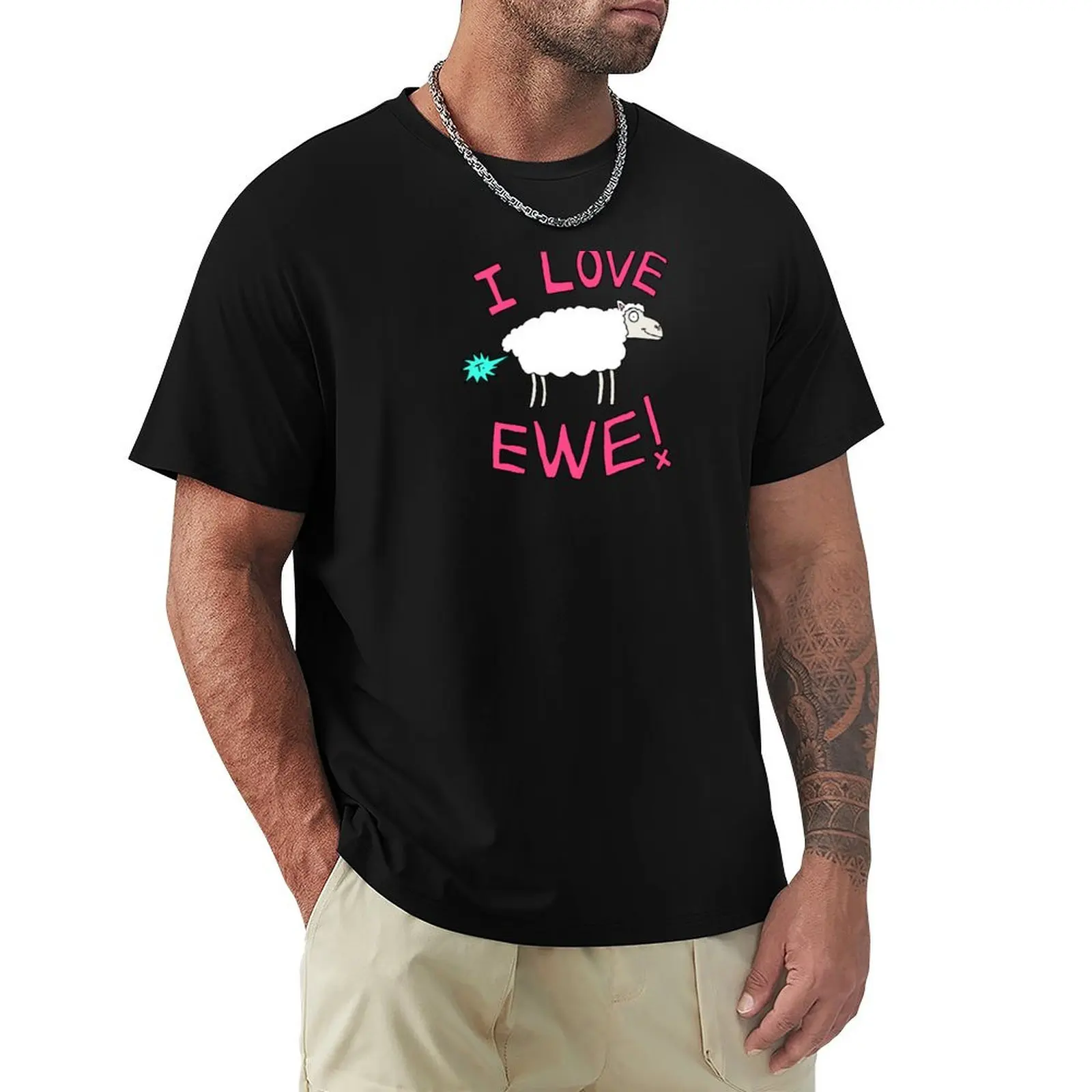 I Love Ewe T-Shirt Trendy Casual Short Sleeve Shirt