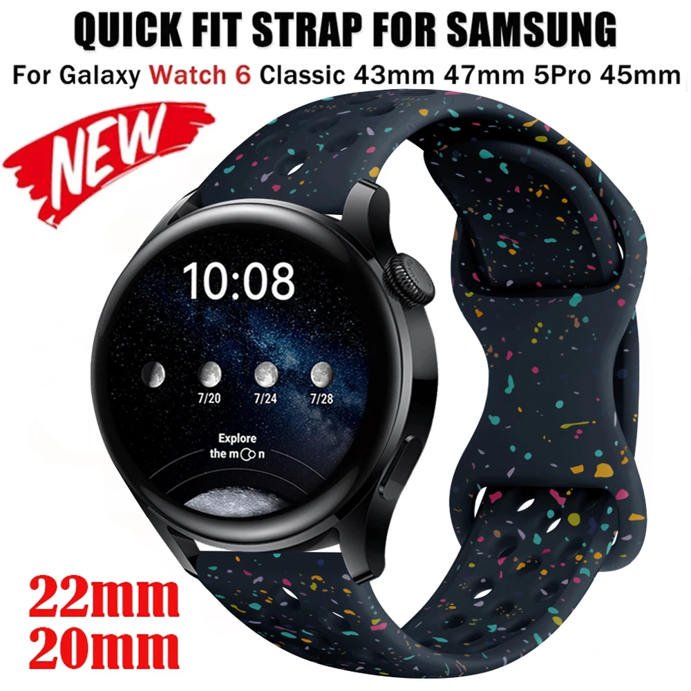 Bracelet en silicone pour Samsung Galaxy Watch, Bracelet en silicone, Correa Galaxy Watch 6, Classique, 47mm, 43mm, 44mm, 40mm, 5 Pro, 5/6mm, 20mm, 22mm